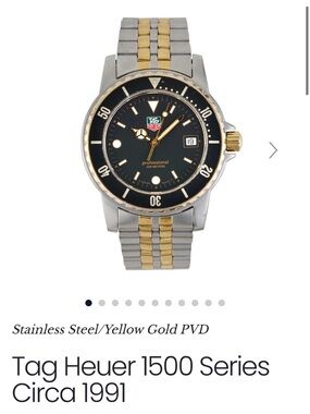 two tone vintage Tag Heuer bracelet watch